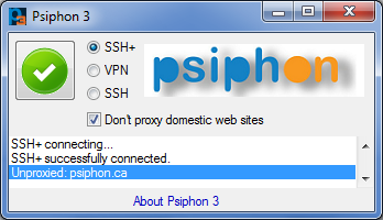 Image showing Psiphon connected on Windows